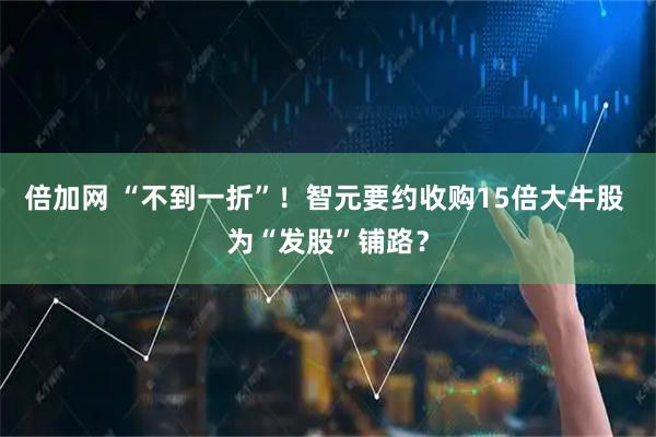 倍加网 “不到一折”！智元要约收购15倍大牛股 为“发股”铺路？