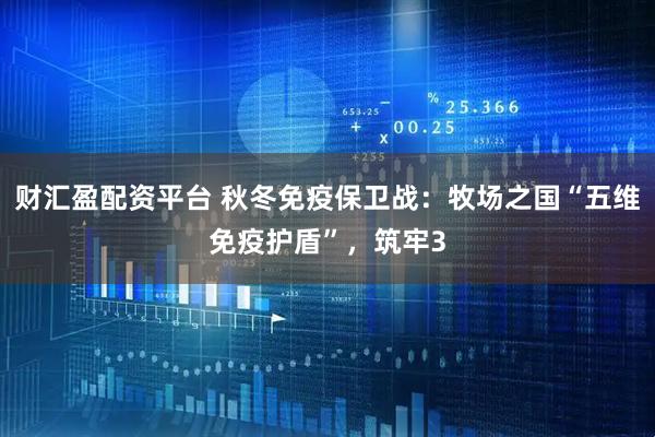 财汇盈配资平台 秋冬免疫保卫战：牧场之国“五维免疫护盾”，筑牢3